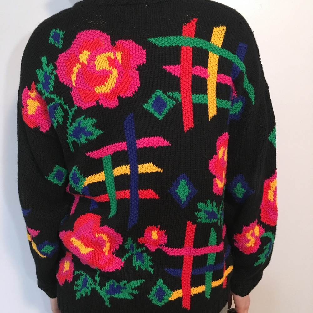 Vintage IZOD hand Knit Retro Sweater, M - Picture 5 of 6
